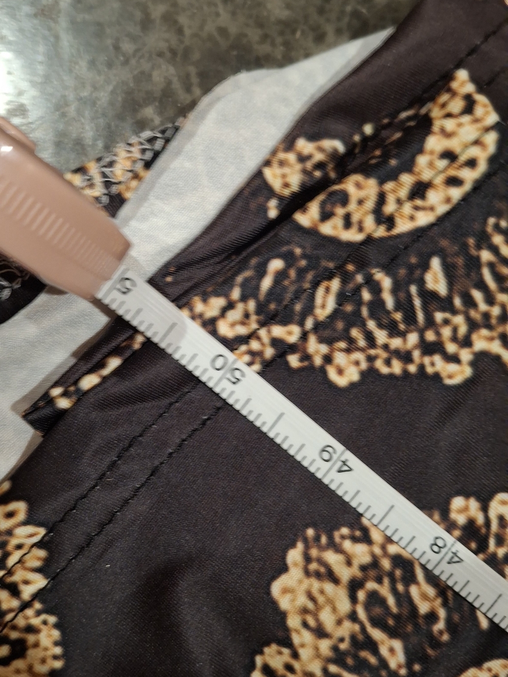 Plus Size Black Maxi Dress with Gold Medallion Print - Picture 7 of 9